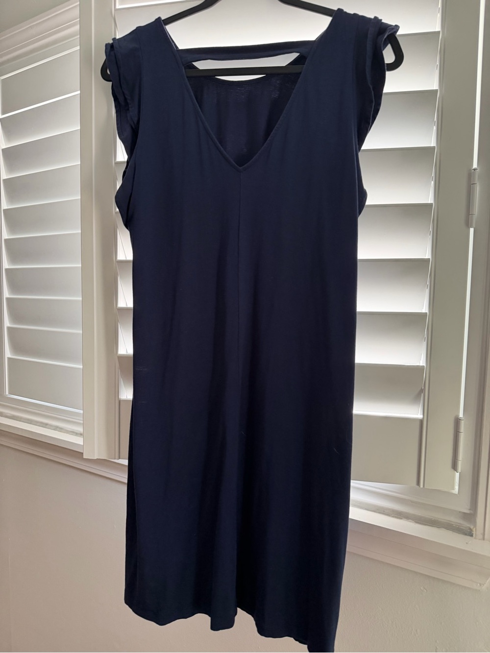 Lilly Pulitzer Navy Ruffle-Sleeve Midi Dress - Picture 2 of 4